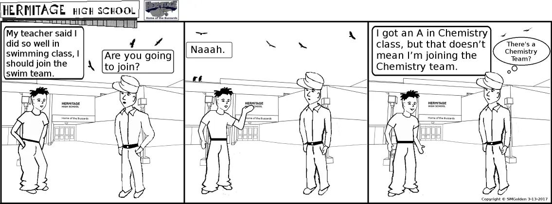 Comic strip: Chemistry Team